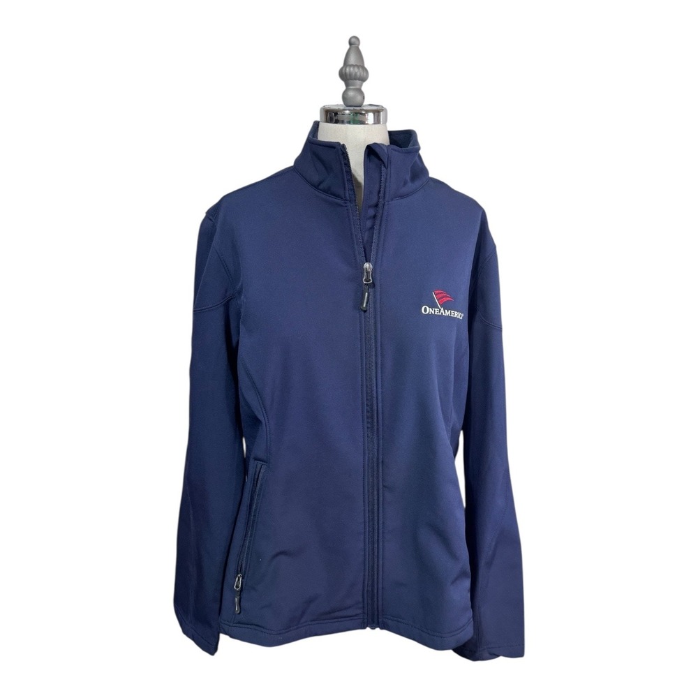 Core 365 by North End Logic Navy Softshell Jacket One America‎ Logo Women's L